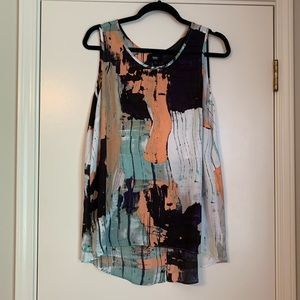 Abstract tie dye open-back tank